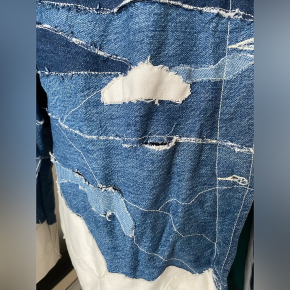 Handmade unique denim patchwork jacket - Picture 2 of 3